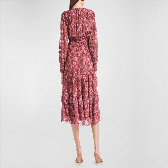 NWT SACHIN + BABI Ronnie Dress Bordbloom Long-sleeve Midi Boho Flowy Floral 10 - Picture 4 of 12